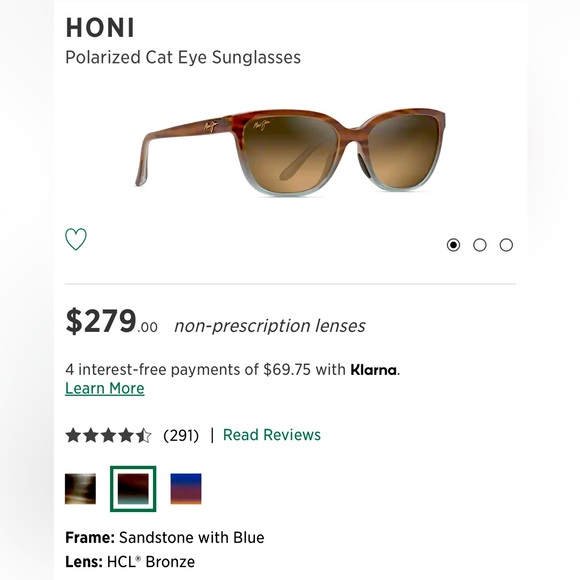 Maui Jim Accessories Maui Jim Honi Polarized Cat Eye Sunglasses